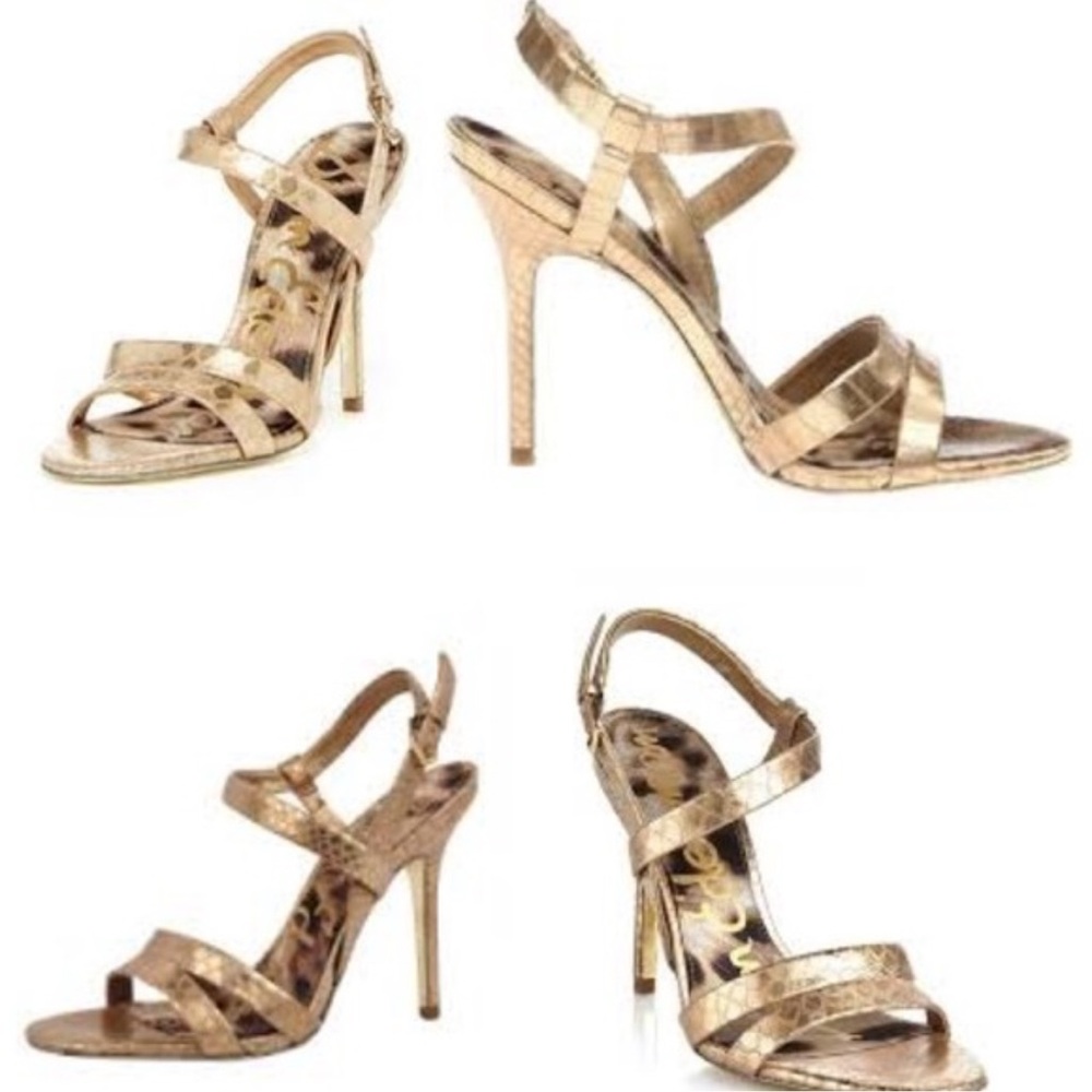 Sam Edelman Gold Strappy Heels
